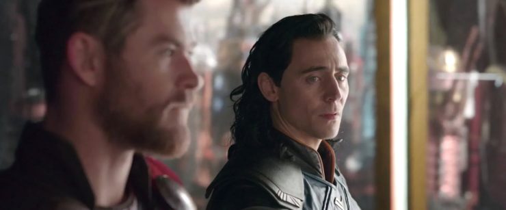 Thor: Ragnarok, Loki listening to Thor